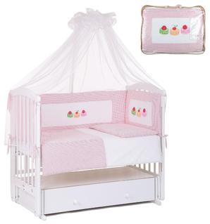 Комплект постельного белья Leader Kids, с пледом (7 предметов), 150х90 см, 102078, розовый